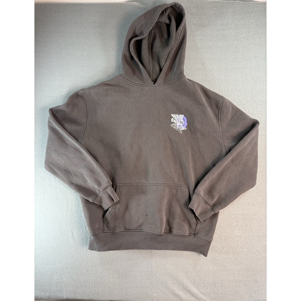 White Fox Hoodie Womens L/XL Gray Fleece Pullover Hooded Graphic Streetwear
